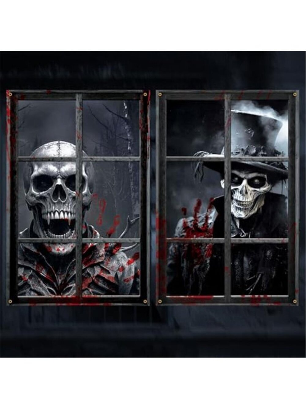 Halloween Decorations 2-Pack Blood Skeletons Window Decor, 32 x 47 Inch